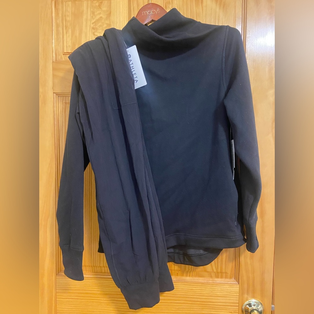 Athleta Black cozy karma twist neck sweatshirt and salutation jogger set NWT